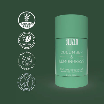 Bluzen Deodorant Cucumber & Lemongrass | Aluminum Free Castor Oil Based