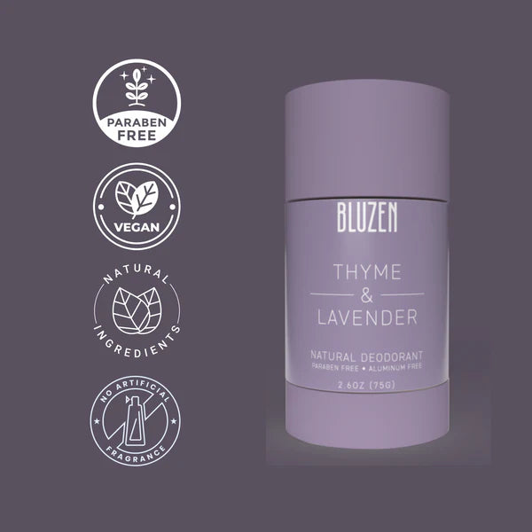 Bluzen Deodorant Thyme & Lavender | Aluminum Free Castor Oil Based