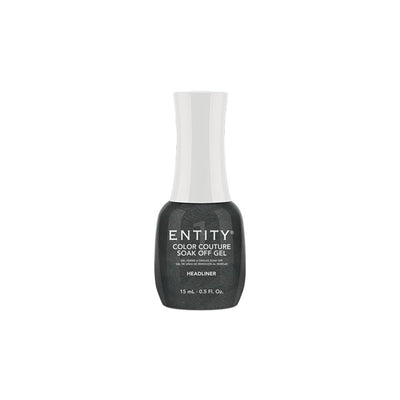 Professional manicure Entity Headliner - Dark Grey Shimmer - Eocc Soak Off Gel Polish