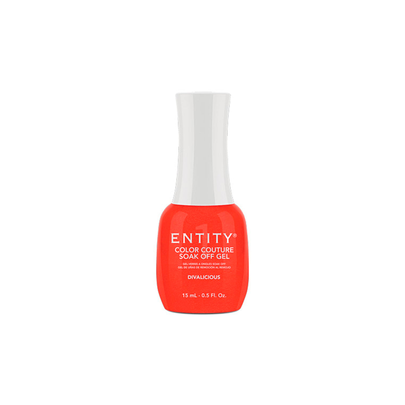 Professional manicure Entity Divalicious - Orange Glitter - Eocc Soak Off Gel Polish
