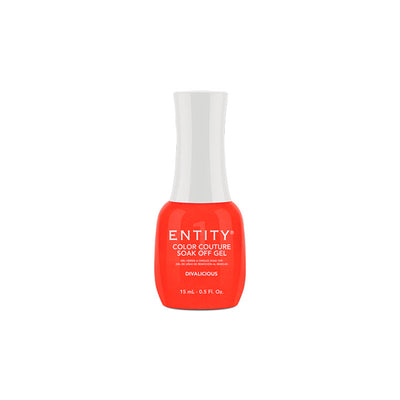 Professional manicure Entity Divalicious - Orange Glitter - Eocc Soak Off Gel Polish