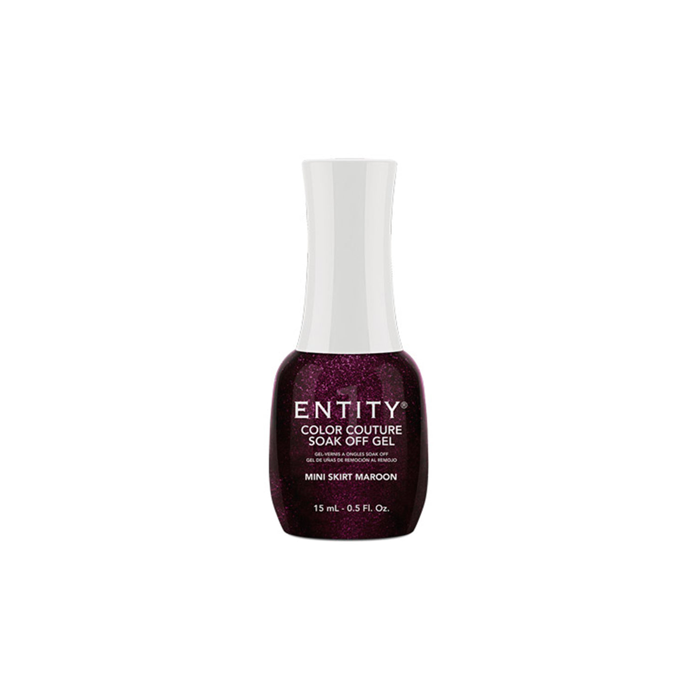 Professional manicure Entity Mini Skirt Maroon - Deep Plum Shimmer Eocc Soak Off Gel Polish