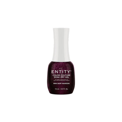 Professional manicure Entity Mini Skirt Maroon - Deep Plum Shimmer Eocc Soak Off Gel Polish