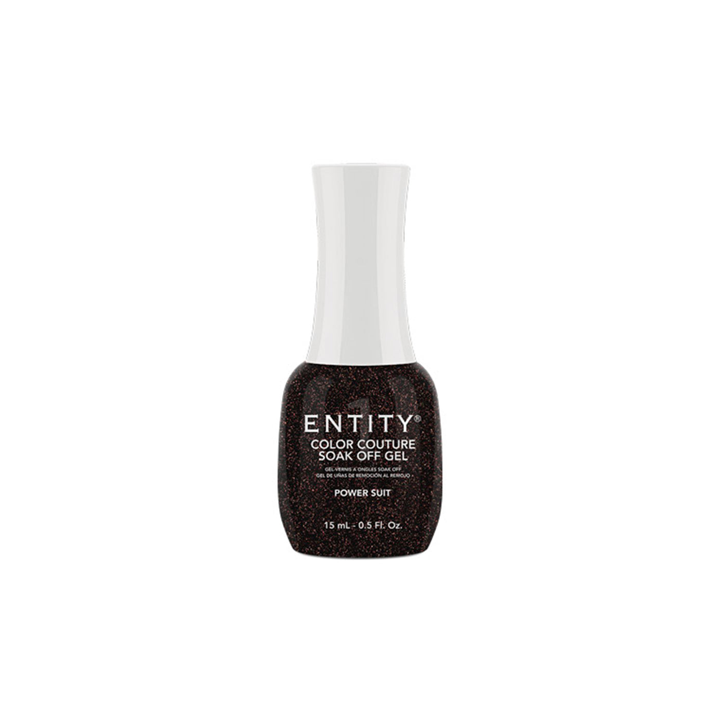 Professional manicure Entity Power Suit Brown Black Shimmer Eocc Soak Off Gel Polish