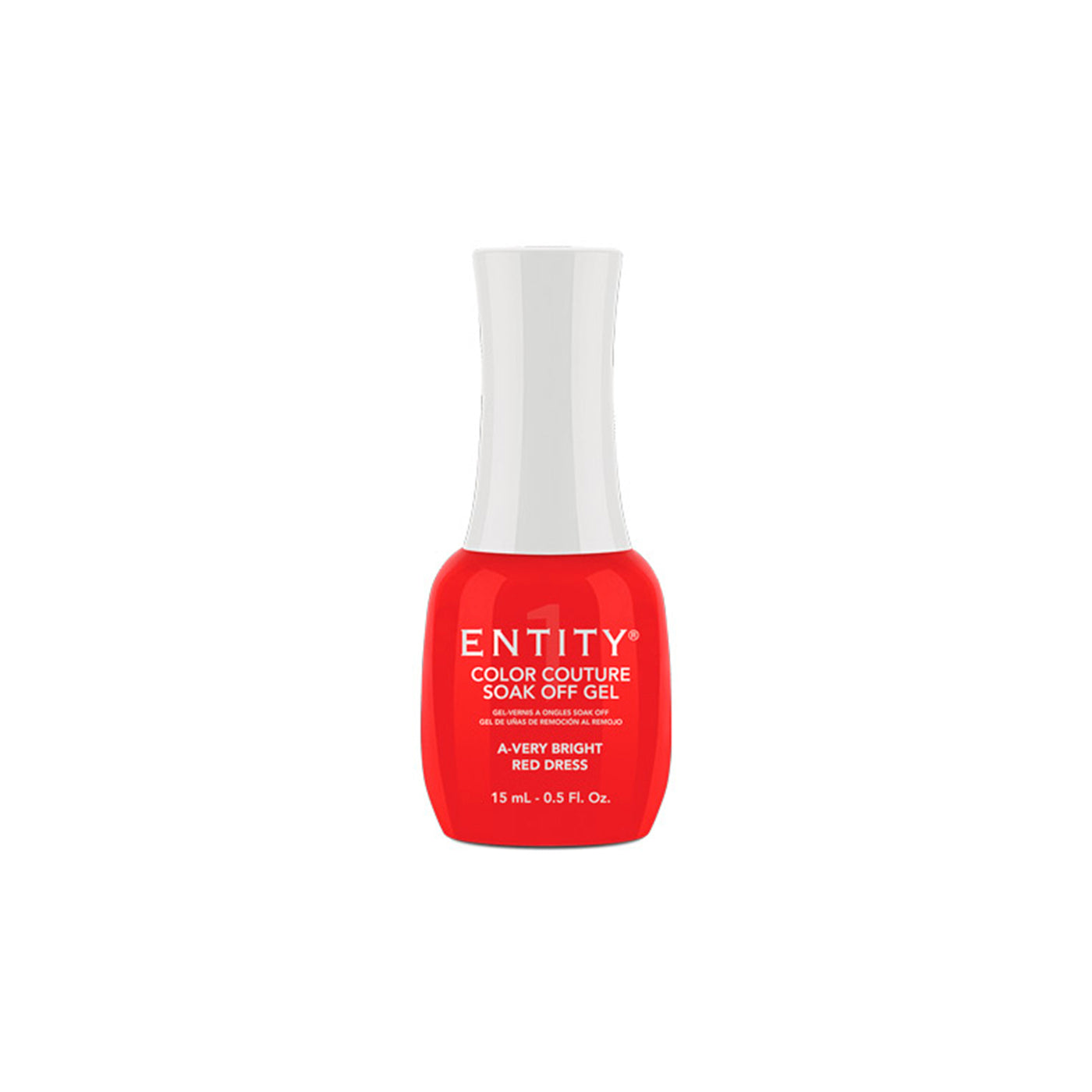 Professional manicure Entity -A-Very Bright Red Dress - Bright Red Crème  Eocc Soak Off Gel Polish