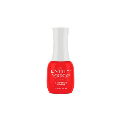 Professional manicure Entity -A-Very Bright Red Dress - Bright Red Crème  Eocc Soak Off Gel Polish