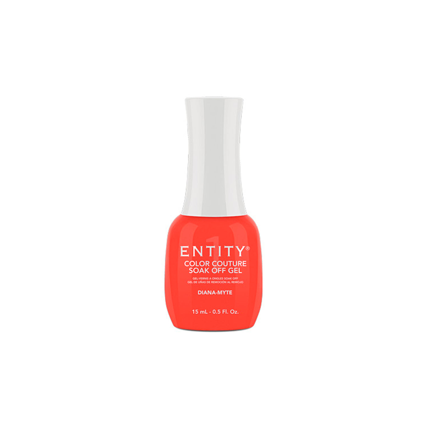 Professional manicure Entity  Diana Myte Medium Coral Crème Eocc Soak Off Gel Polish