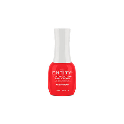 Professional manicure Entity Mad For Plaid Orange Red Crème Eocc Soak Off Gel Polish